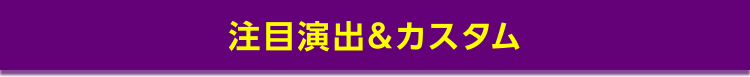 注目演出&カスタム