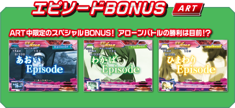 エピソードBONUS ART ART中限定のスペシャルBONUS!アローンパトルの勝利は目前!?